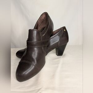 Woman's Life Stride Sarisa Black Block Heels Slip Ones Size 7 1/2W